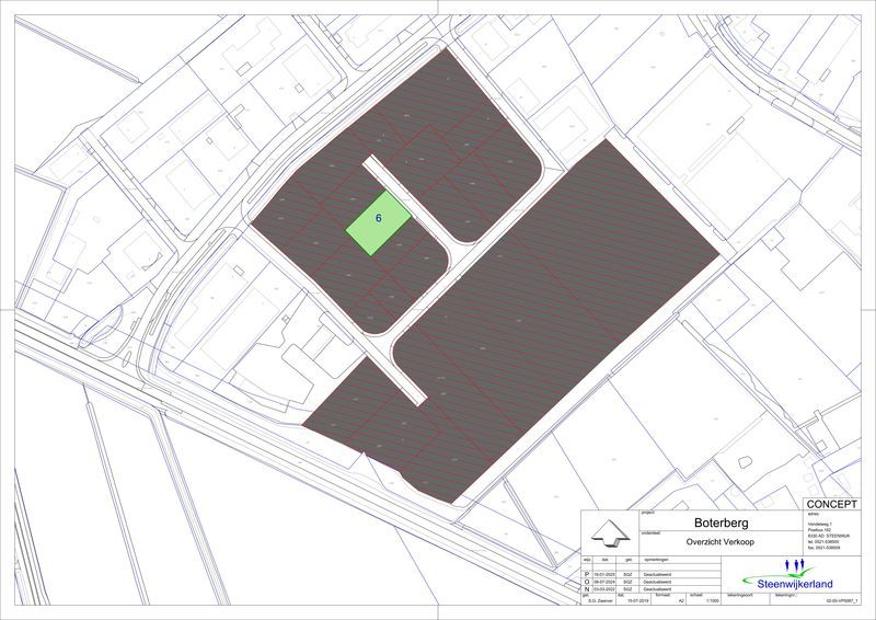 Schematische kaart kavels Oldemarkt - Boterberg